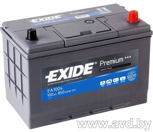 Купить Автомобильные аккумуляторы Exide Premium EA1004 (100 А/ч) в Минске.