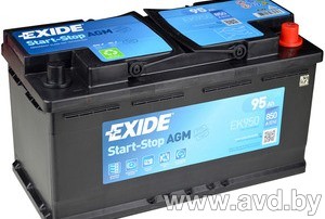 Купить Аккумуляторы Exide EK950 AGM 95A/h 850A в Минске.