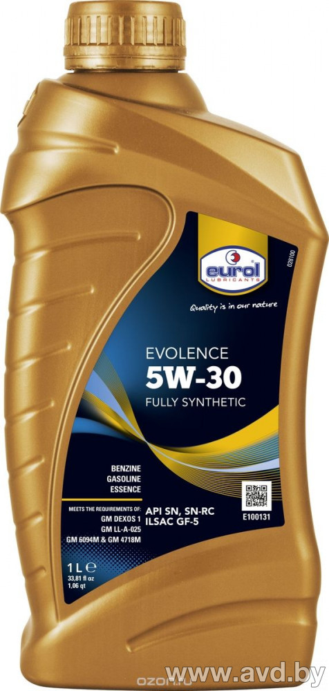 Купить Моторное масло Eurol Evolence 5W-30 1л в Минске.