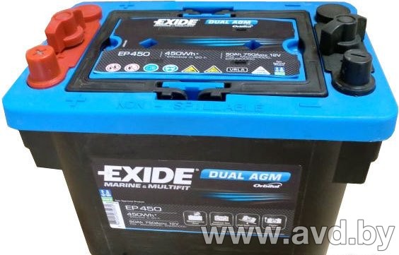 Купить Автомобильные аккумуляторы Exide Dual AGM (50 А/ч) в Минске.