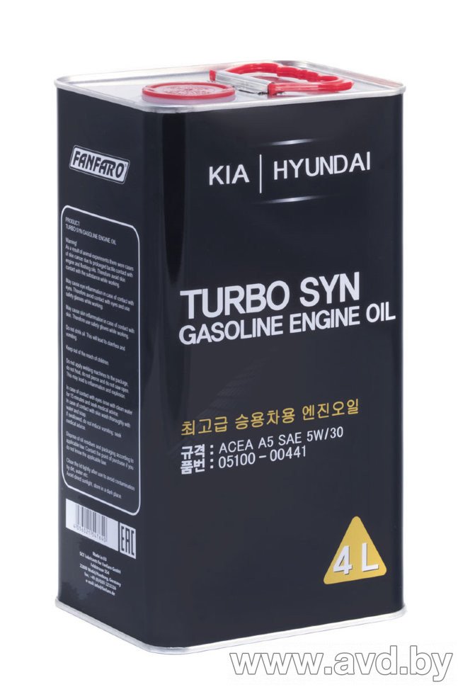 Купить Моторное масло Fanfaro KIA / HYUNDAI 10W-40 5л в Минске.