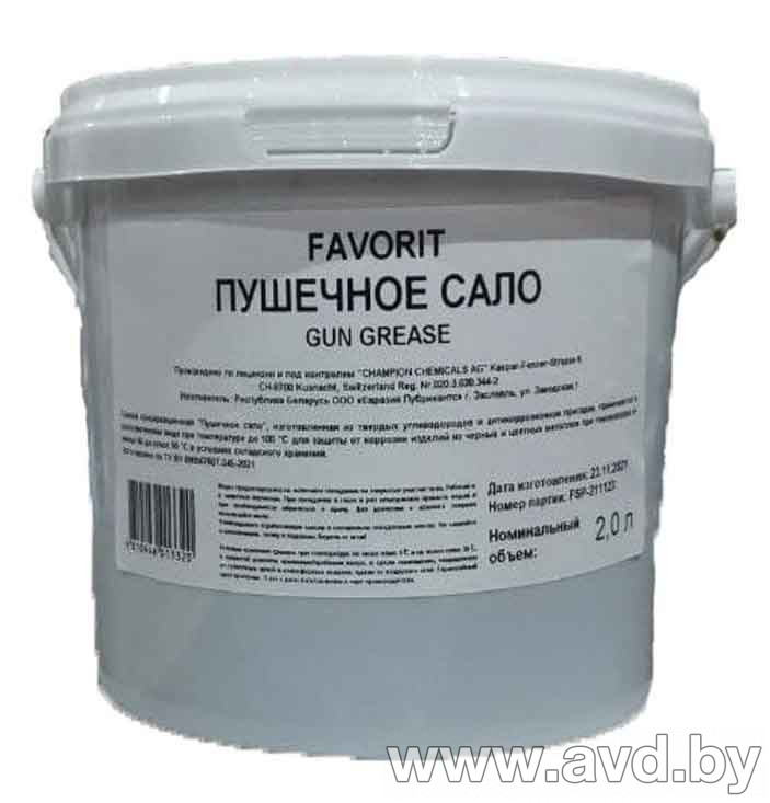 Купить Автокосметика и аксессуары Favorit Мастика Пушечное сало 2л в Минске.