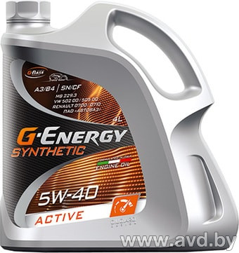 Купить Моторное масло G-Energy Synthetic Active 5W-30 4л в Минске.