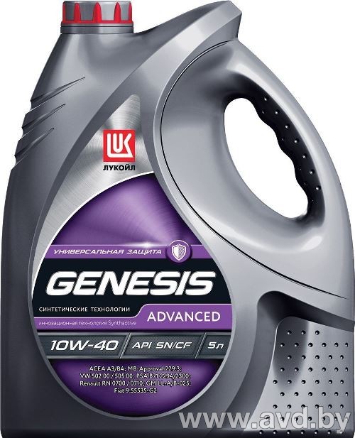 Купить Моторное масло Лукойл GENESIS ADVANCED 10W-40 5л в Минске.