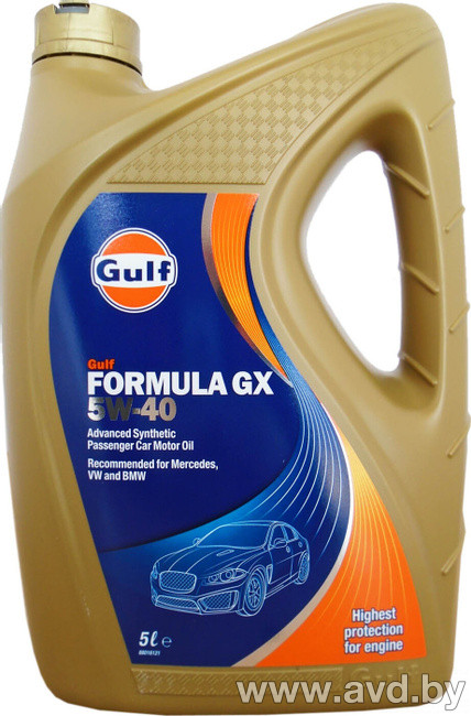 Купить Моторное масло Gulf Formula GX 5W-40 5л  в Минске.