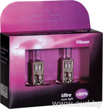 Купить Лампы автомобильные Flosser H1 12V 55W P14,5s Ultra +90% 2шт [3021180]  в Минске.