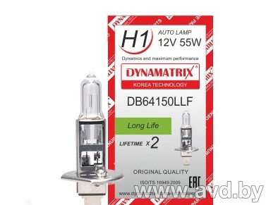 Купить Лампы автомобильные Dynamatrix H1 DB64150LLF 1шт  в Минске.