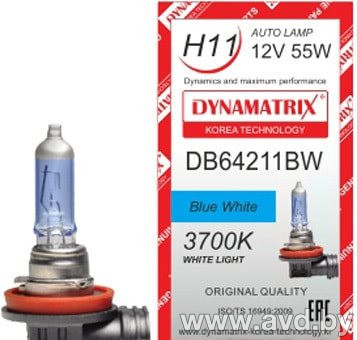 Купить Лампы автомобильные Dynamatrix H11 DB64211BW 1шт  в Минске.