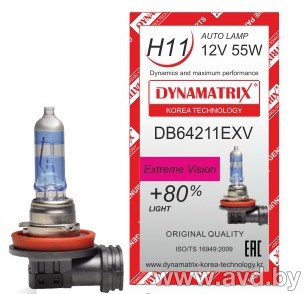 Купить Лампы автомобильные Dynamatrix H11 DB64211EXV 1шт  в Минске.