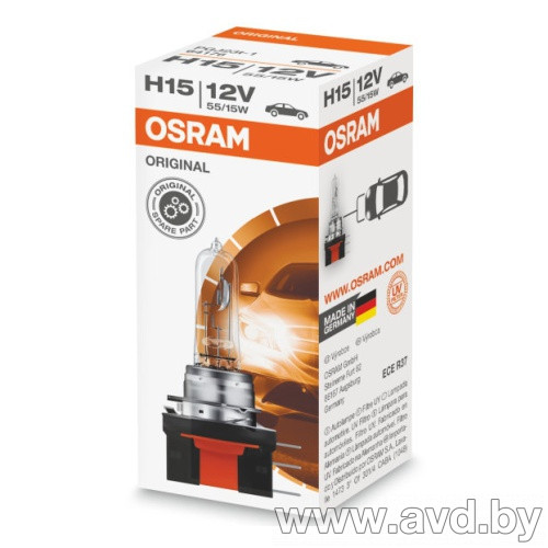 Купить Лампы автомобильные Osram H15 Original Line 1шт (64176)  в Минске.