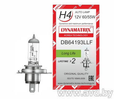 Купить Лампы автомобильные Dynamatrix H4 DB64193LLF 1шт  в Минске.