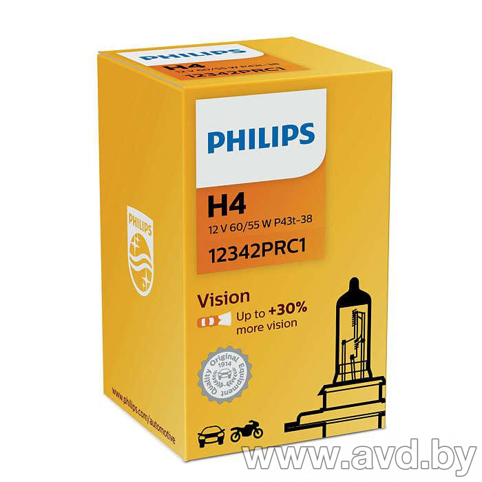 Купить Лампы автомобильные Philips H4 Premium (12342PR) 1шт  в Минске.