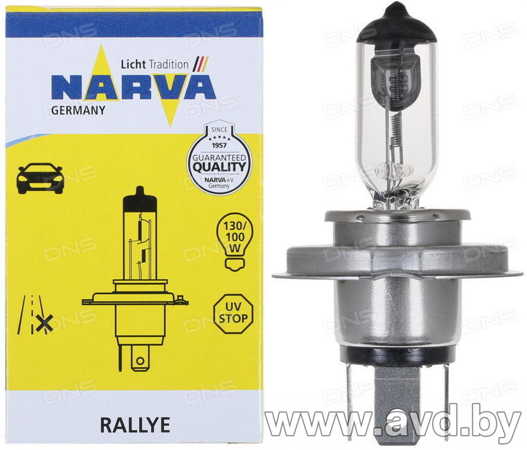 Купить Лампы автомобильные Narva H4 Rally 1шт (48904RA) в Минске.