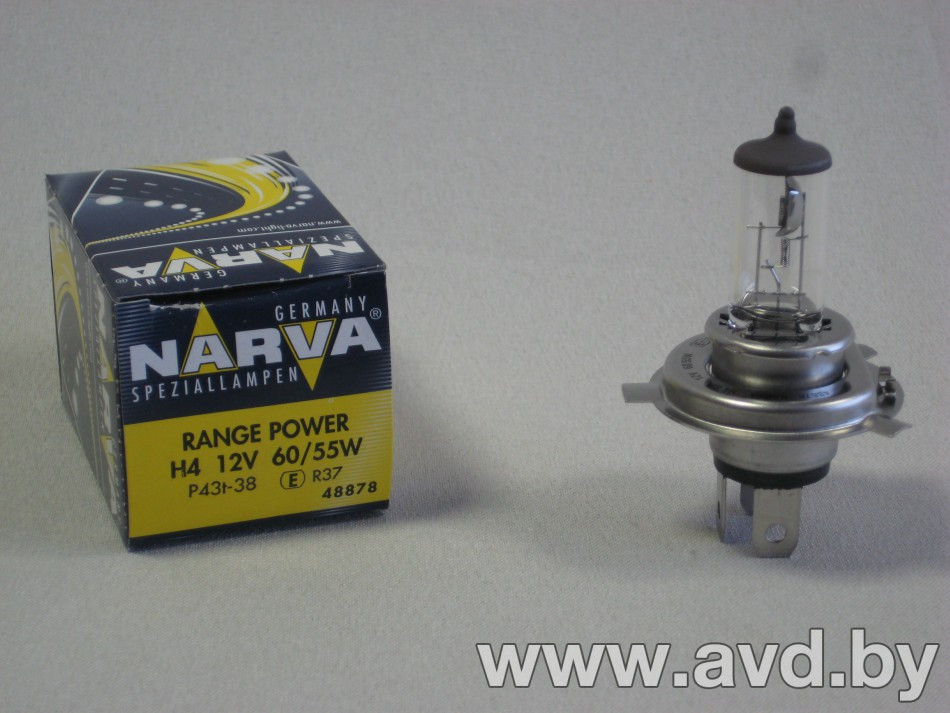 Купить Лампы автомобильные Narva H4 RANGE POWER 1шт (48878RP) в Минске.