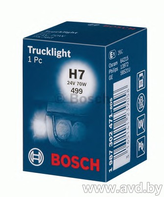 Купить Лампы автомобильные Bosch H7 24V Trucklight Maxlife 1шт (1987302772)  в Минске.