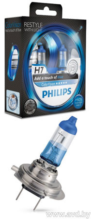 Купить Лампы автомобильные Philips H7 ColorVision Синяя 2шт (12972CVPBS2)  в Минске.