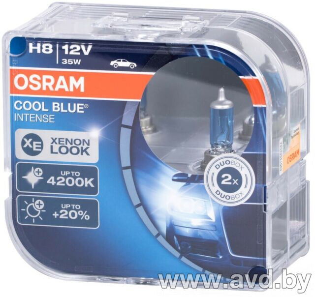 Купить Лампы автомобильные Osram H8 Cool Blue Intense 2шт [64212CBI-DUOBOX]  в Минске.