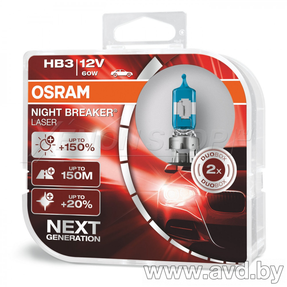 Купить Лампы автомобильные Osram HB3 9005NL-HCB 2шт  в Минске.