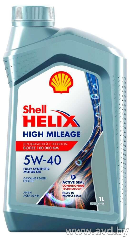 Купить Моторное масло Shell Helix High Mileage 5W-40 1л в Минске.