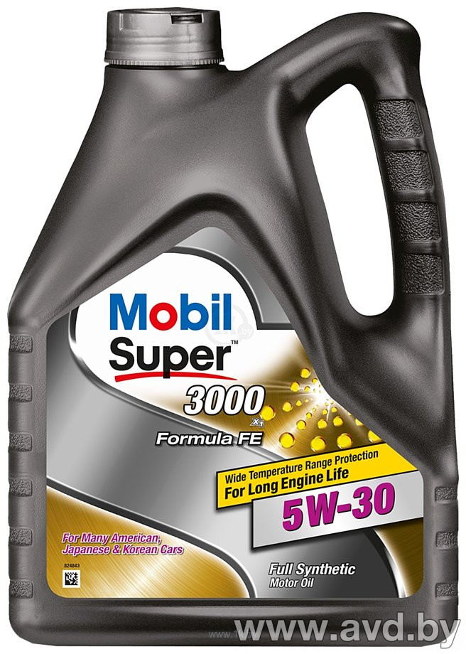 Купить Моторное масло Mobil Super 3000 X1 Formula FE 5W-30 5л  в Минске.