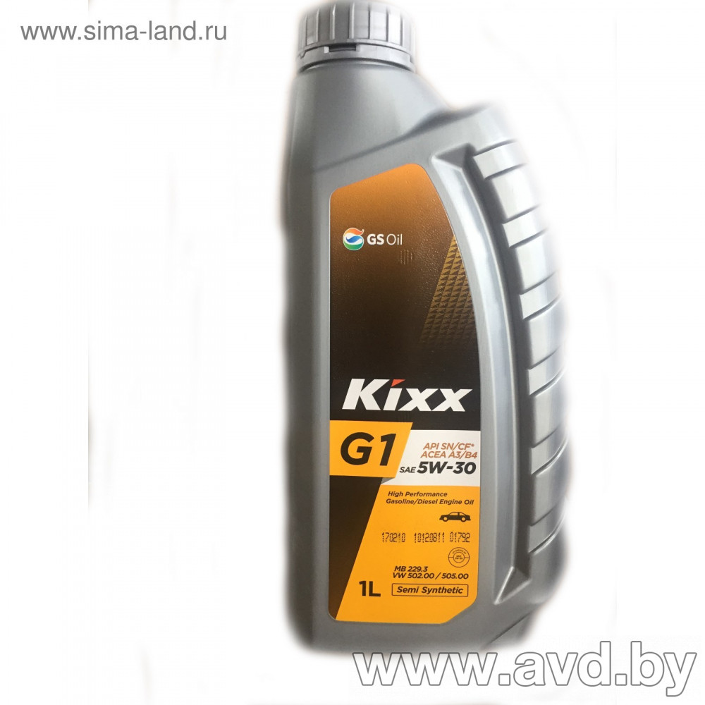Купить Моторное масло Kixx G1 A3/B4 5W30 1л в Минске.