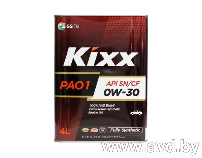 Купить Моторное масло Kixx PAO 1 0W-30 4л в Минске.
