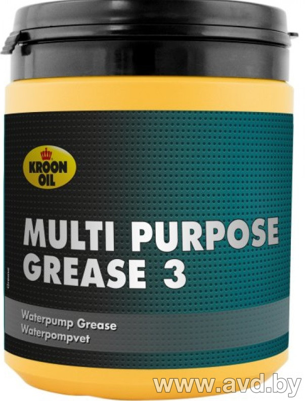 Купить Автокосметика и аксессуары Kroon Oil Высокотемпературная литиевая смазка  Multi Purpose Grease 3 600гр  в Минске.