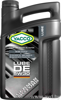 Купить Моторное масло Yacco Lube DE 0W-30 5л в Минске.