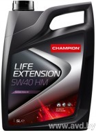 Купить Моторное масло Champion Life Extension HM 5W-40 5л  в Минске.