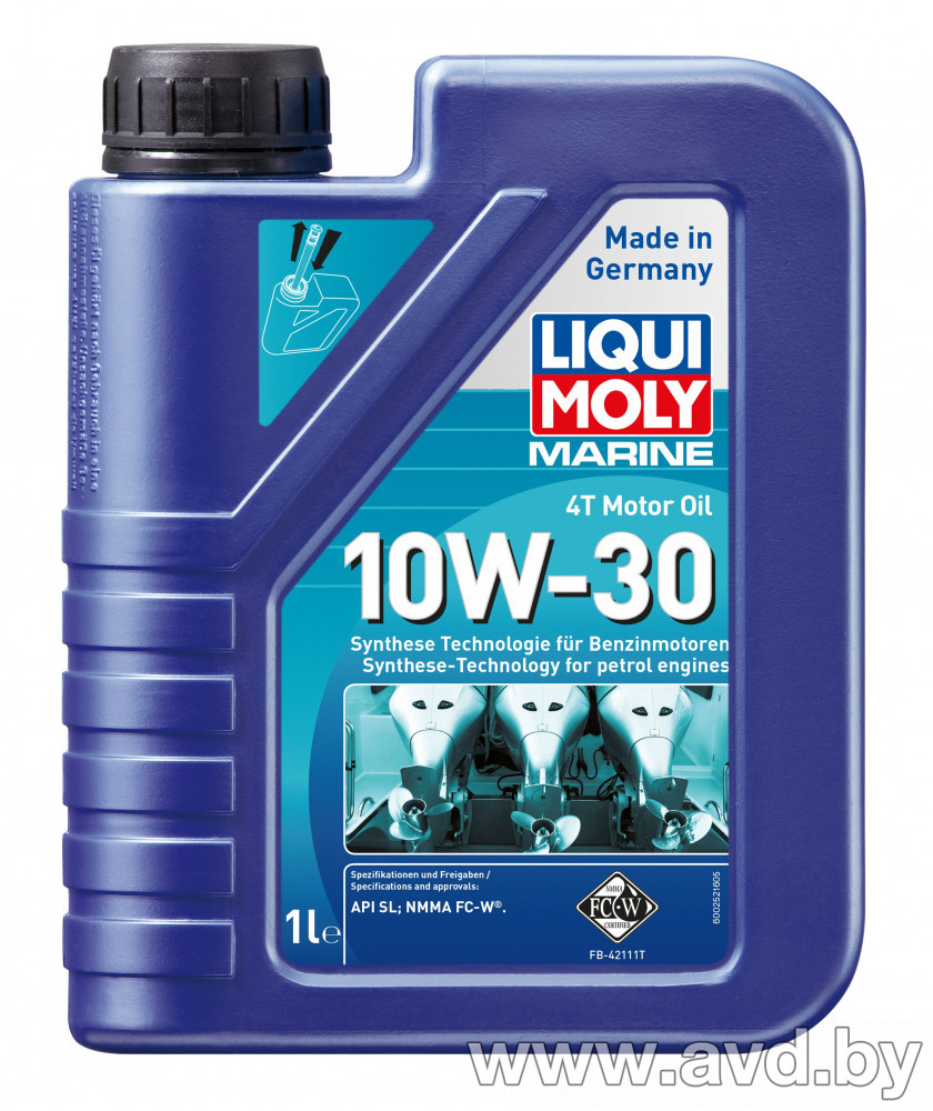 Купить Моторное масло Liqui Moly Marine 4T Motor Oil 10W-30 1л в Минске.
