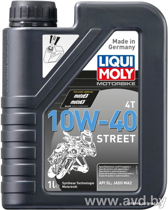 Купить Моторное масло Liqui Moly Motorbike 4T 10W-40 Street 1л в Минске.