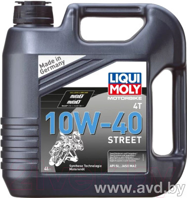 Купить Моторное масло Liqui Moly Motorbike 4T 10W-40 Street 4л в Минске.