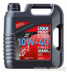Купить Моторное масло Liqui Moly Motorbike 4T Synth Street Race 10W-40 1л в Минске.