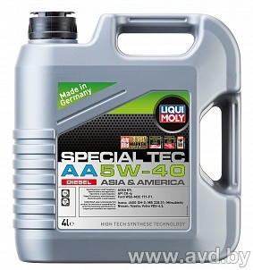 Купить Моторное масло Liqui Moly Special Tec AA Diesel 5W-40 4л в Минске.