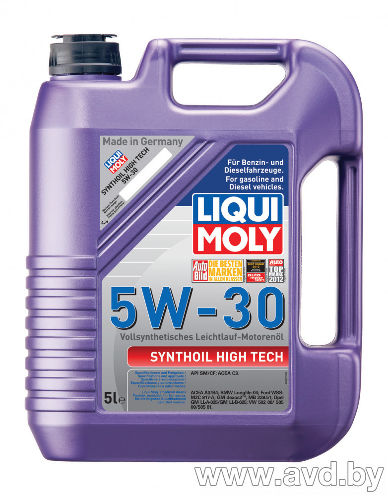 Купить Моторное масло Liqui Moly Synthoil High Tech 5W-30 1л  в Минске.