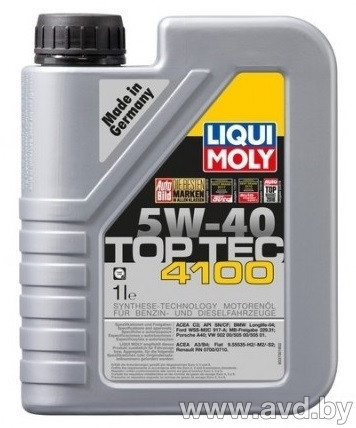 Купить Моторное масло Liqui Moly TOP TEC 4100 5W-40 1л в Минске.