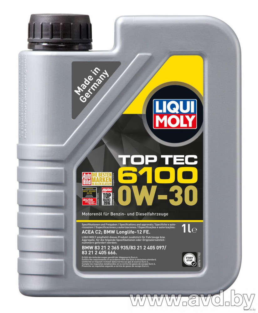 Купить Моторное масло Liqui Moly Top Tec 6100 0W-30 1л в Минске.