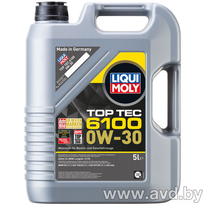 Купить Моторное масло Liqui Moly Top Tec 6100 0W-30 5л в Минске.