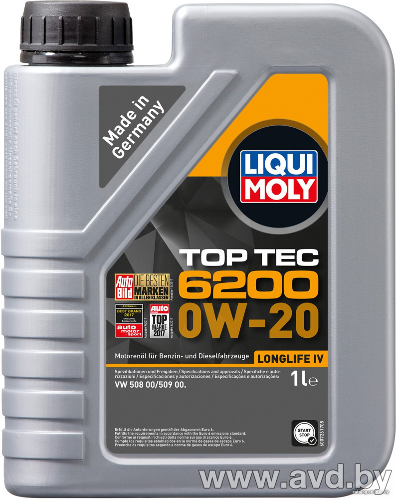 Купить Моторное масло Liqui Moly Top Tec 6200 0W-20 1л в Минске.