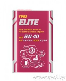 Купить Моторное масло Mannol ELITE 5W-40 4л (металл)  в Минске.