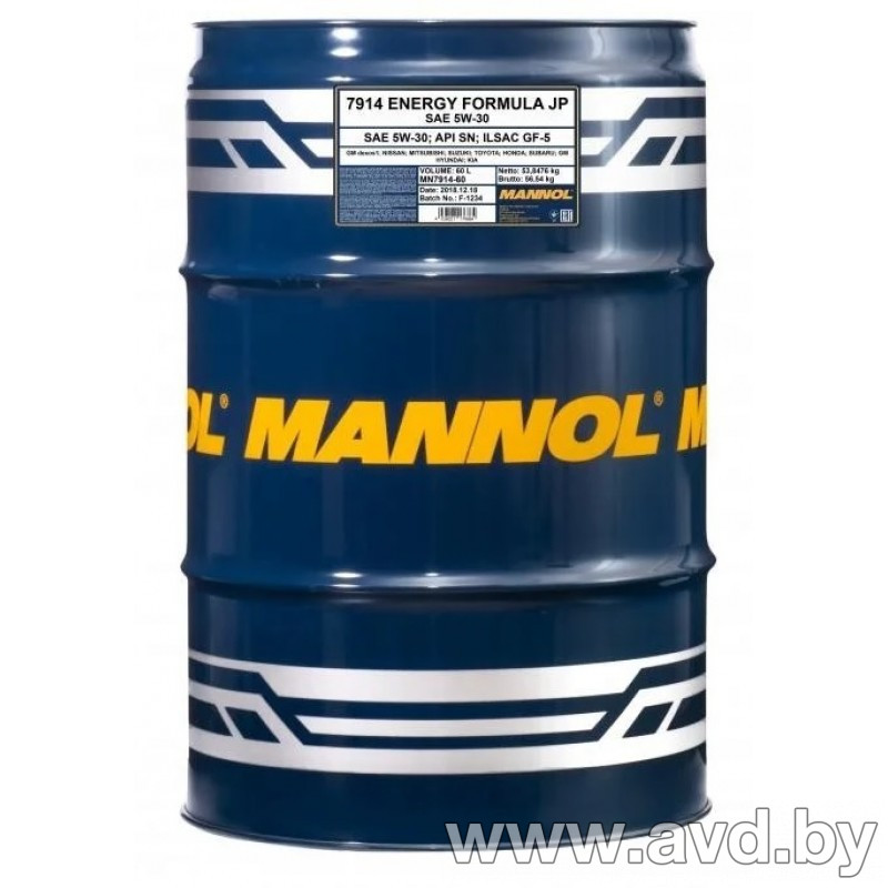 Купить Моторное масло Mannol Energy Formula JP 5W30 60л  в Минске.