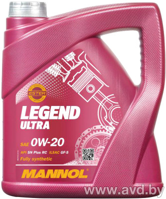 Купить Моторное масло Mannol Legend Ultra 0W-20 4л в Минске.