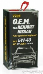 Купить Моторное масло Mannol O.E.M. for Renault Nissan (металл) 5W-40 4л в Минске.