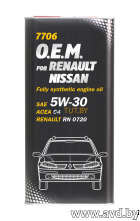 Купить Моторное масло Mannol O.E.M. for Renault Nissan С4 (металл) 5W-30 5л в Минске.