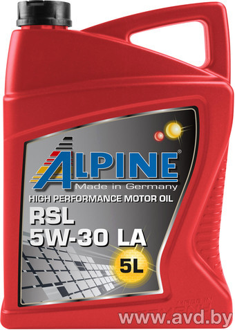 Купить Моторное масло Alpine RSL 5W-40 С3 5л в Минске.