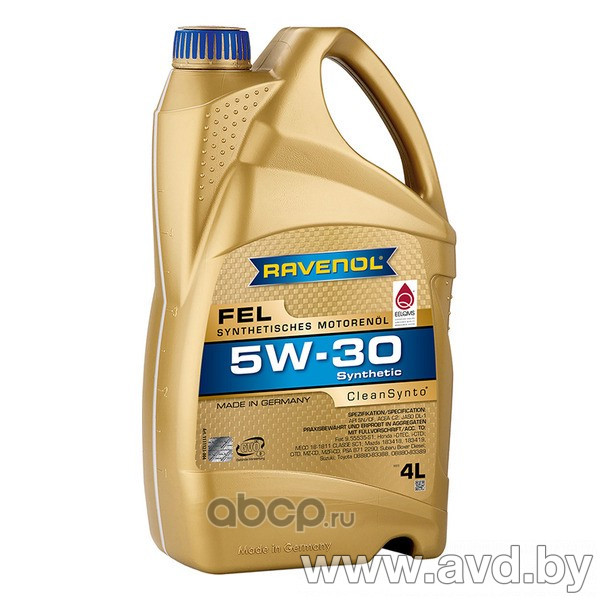 Купить Моторное масло Ravenol FEL 5W-30 4л в Минске.