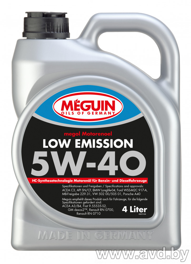 Купить Моторное масло Meguin Megol Low Emission 5W-40 4л [6675]  в Минске.