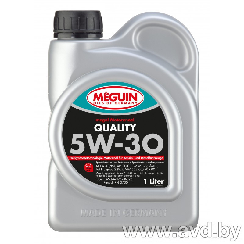 Купить Моторное масло Meguin Megol Quality 5W-30 1л [6566]  в Минске.