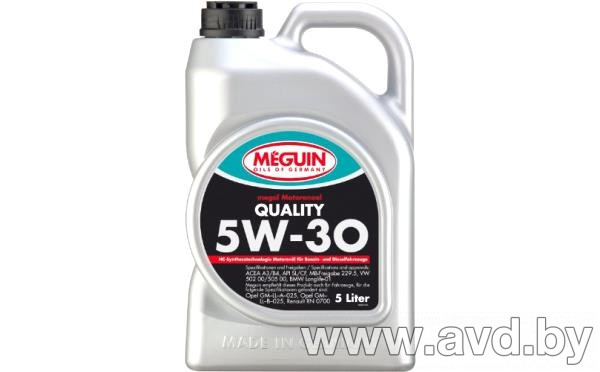Купить Моторное масло Meguin Megol Quality 5W-30 5л [6567]  в Минске.