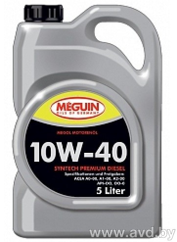 Купить Моторное масло Meguin Megol Syntech Premium SAE 10W-40 5л в Минске.